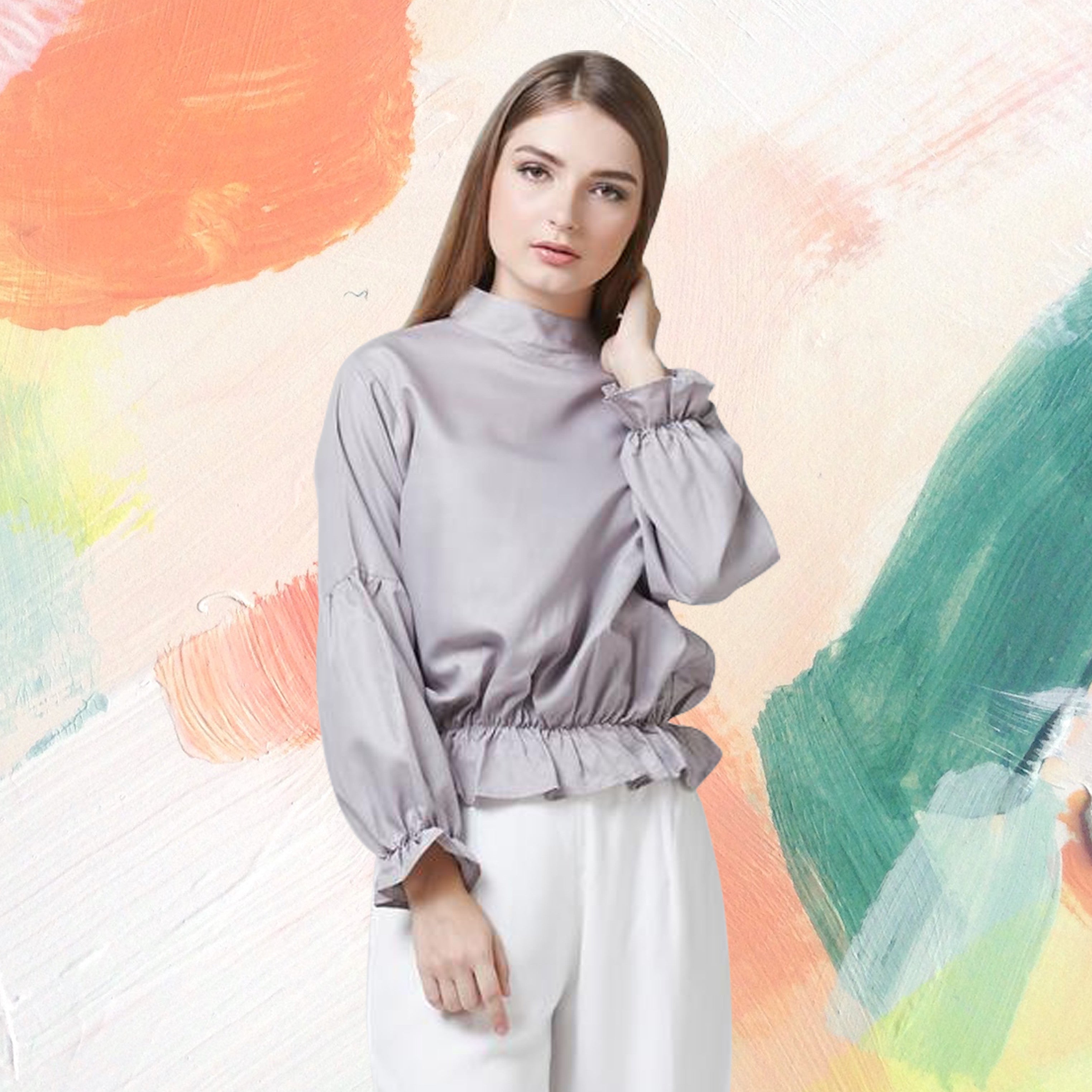 Meet Miroirs with their volume sleeves blouse