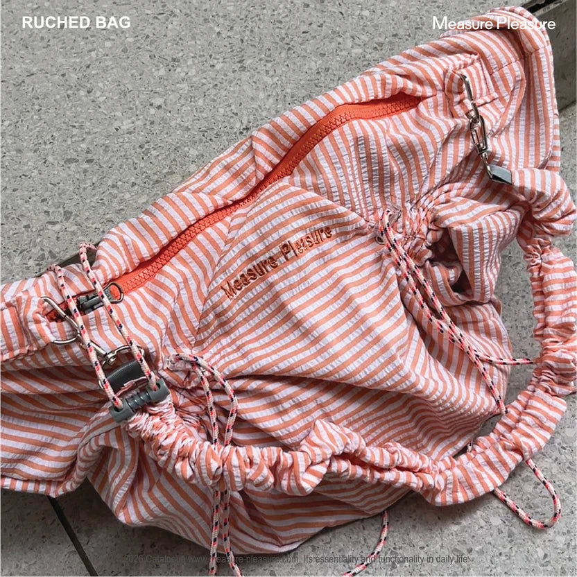 Ruched Bag 702 Salmon Stripes - Measure Pleasure