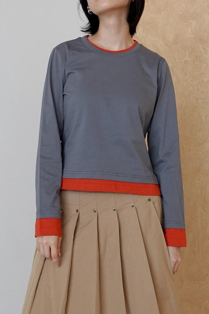 Peep Tee LS Popy Seed - Argyle & Oxford