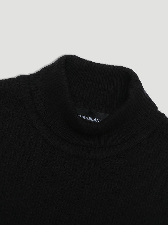 Turtle Sleeveless Knit Black - Thenblank