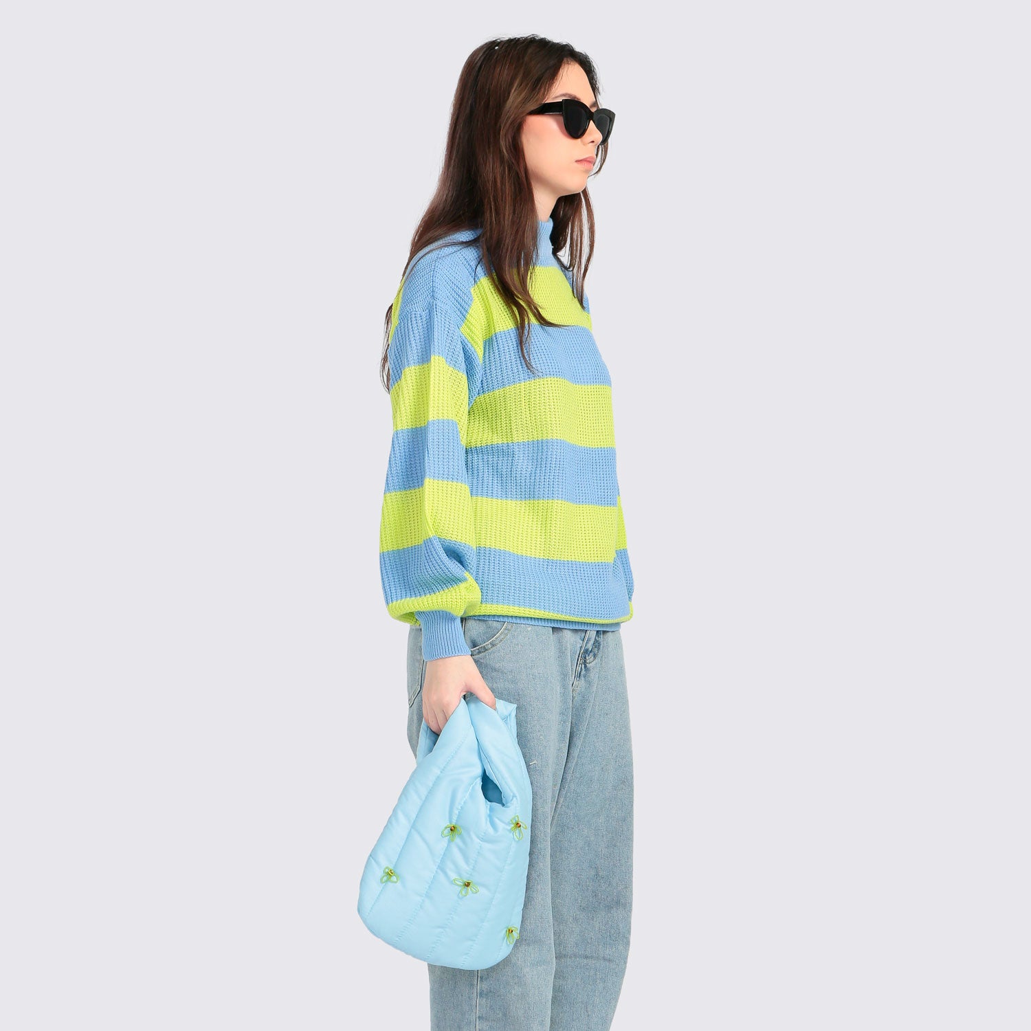 Tango Stripes Sweater Blue Green - Tuff Puff