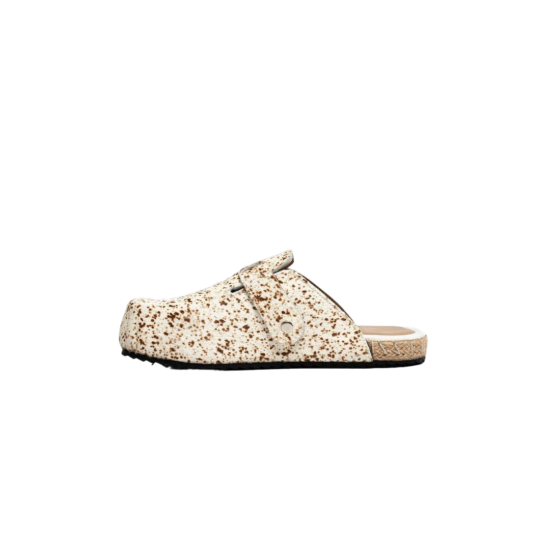 Tigah Brown Splatter Clogs Side