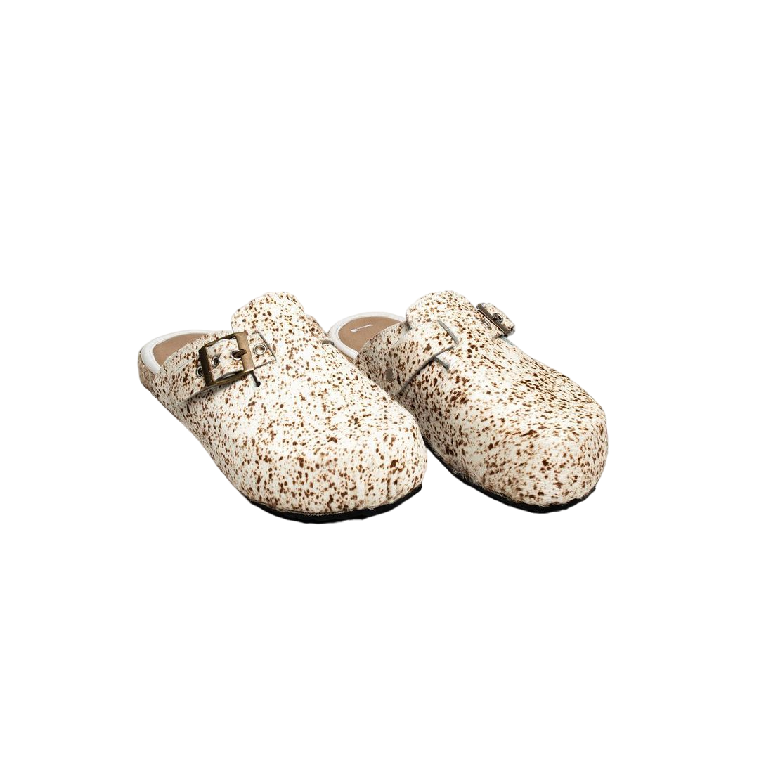 Tigah Brown Splatter Clogs 2