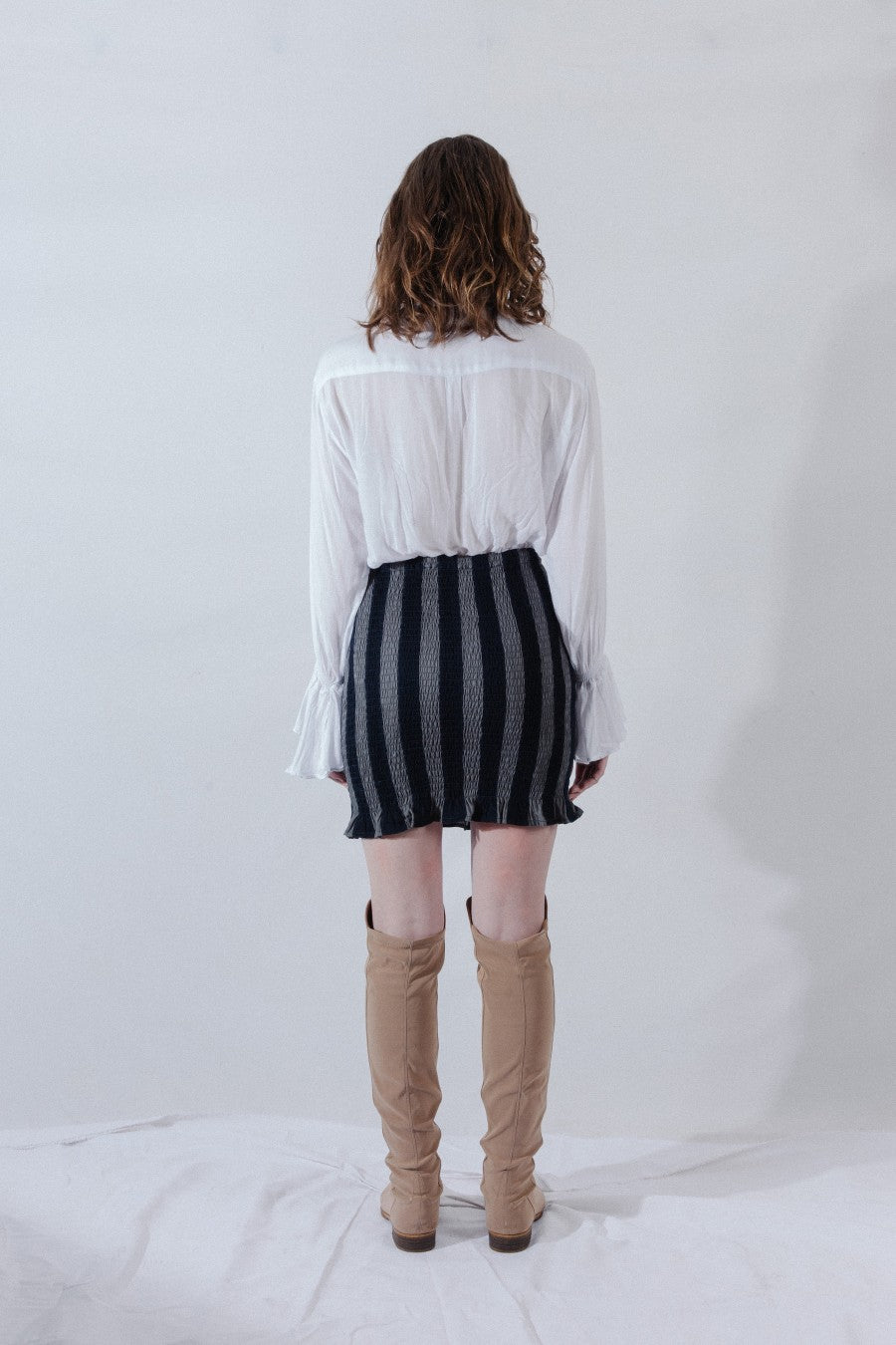 Smoga Mini Skirt Navy Grey - La Douche Vita