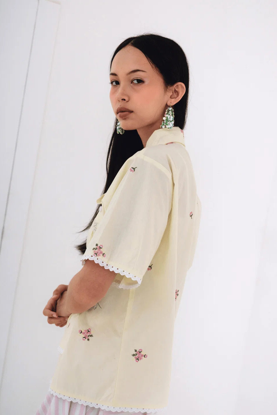 Alista Embroidery Shirt Yellow - Toko Didiyo