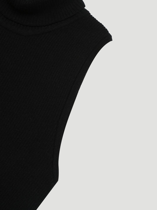 Turtle Sleeveless Knit Black - Thenblank