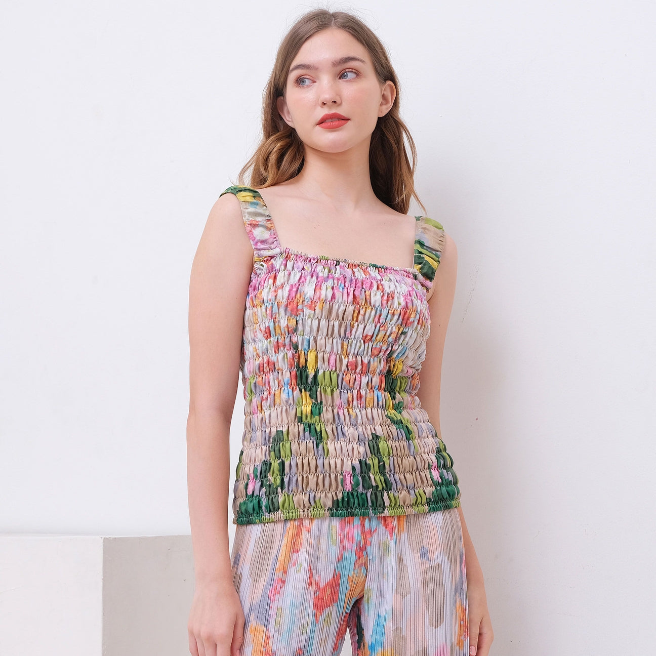 Chrysanthemum Garden Smock Tank Top - Kala Studio