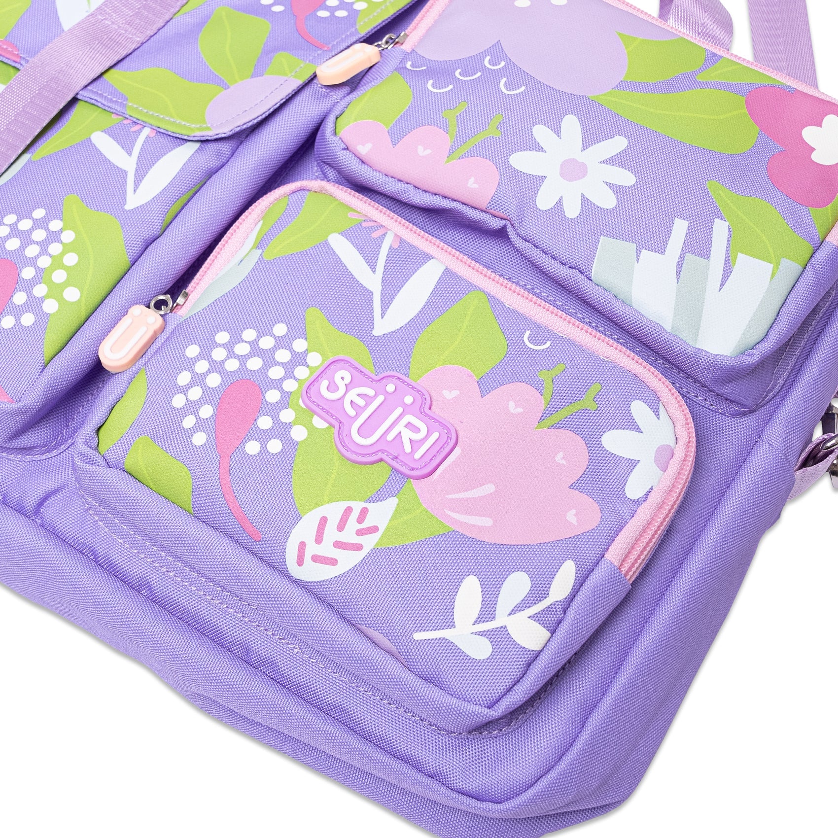 Whimsical Bouquet Laptop Bag Purple - Seuri