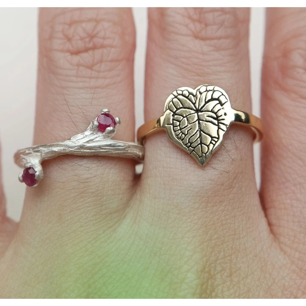 Twig Ring With Ruby Strones - Not Your Birthday