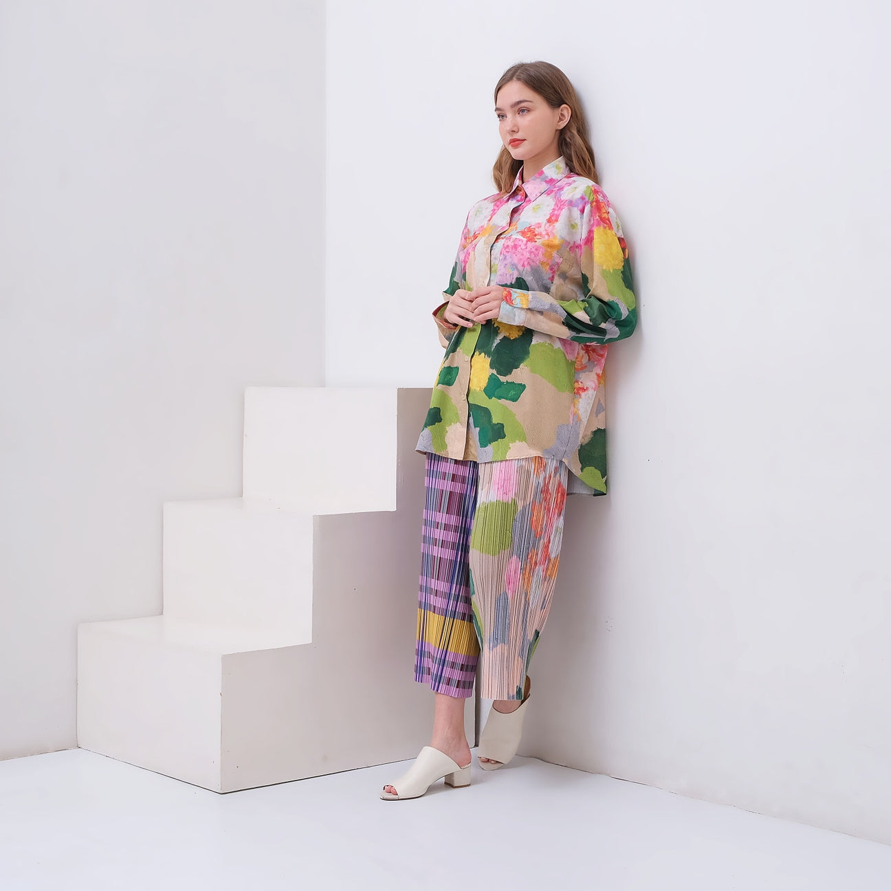 Chrysanthemum Garden Oversized Shirt - Kala Studio