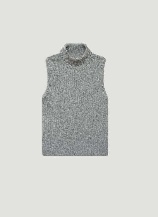 Turtle Sleeveless Knit Misty Grey - Thenblank