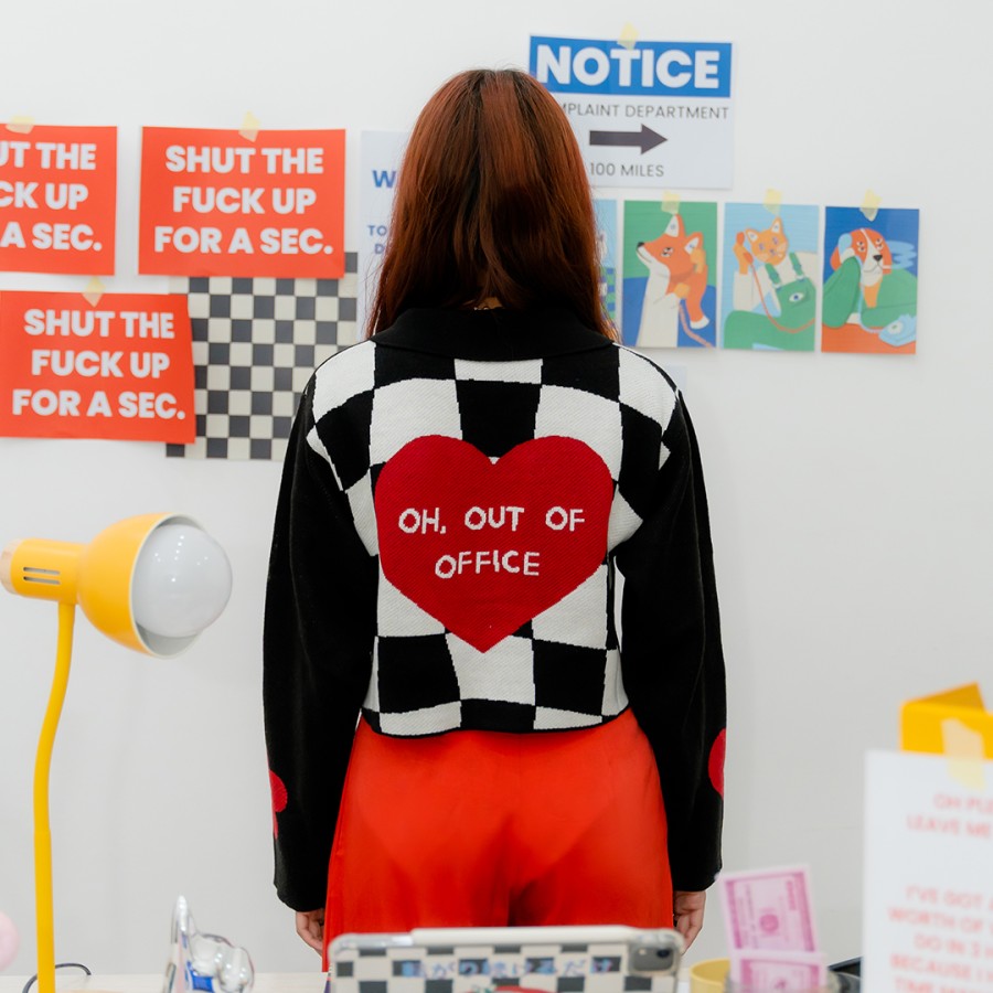 "Out Of Office" Knitted Crop Shirt - Oh.Irv
