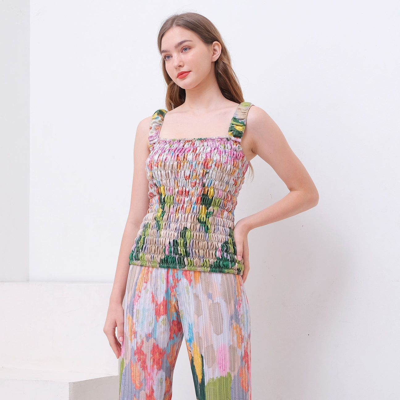 Chrysanthemum Garden Smock Tank Top - Kala Studio
