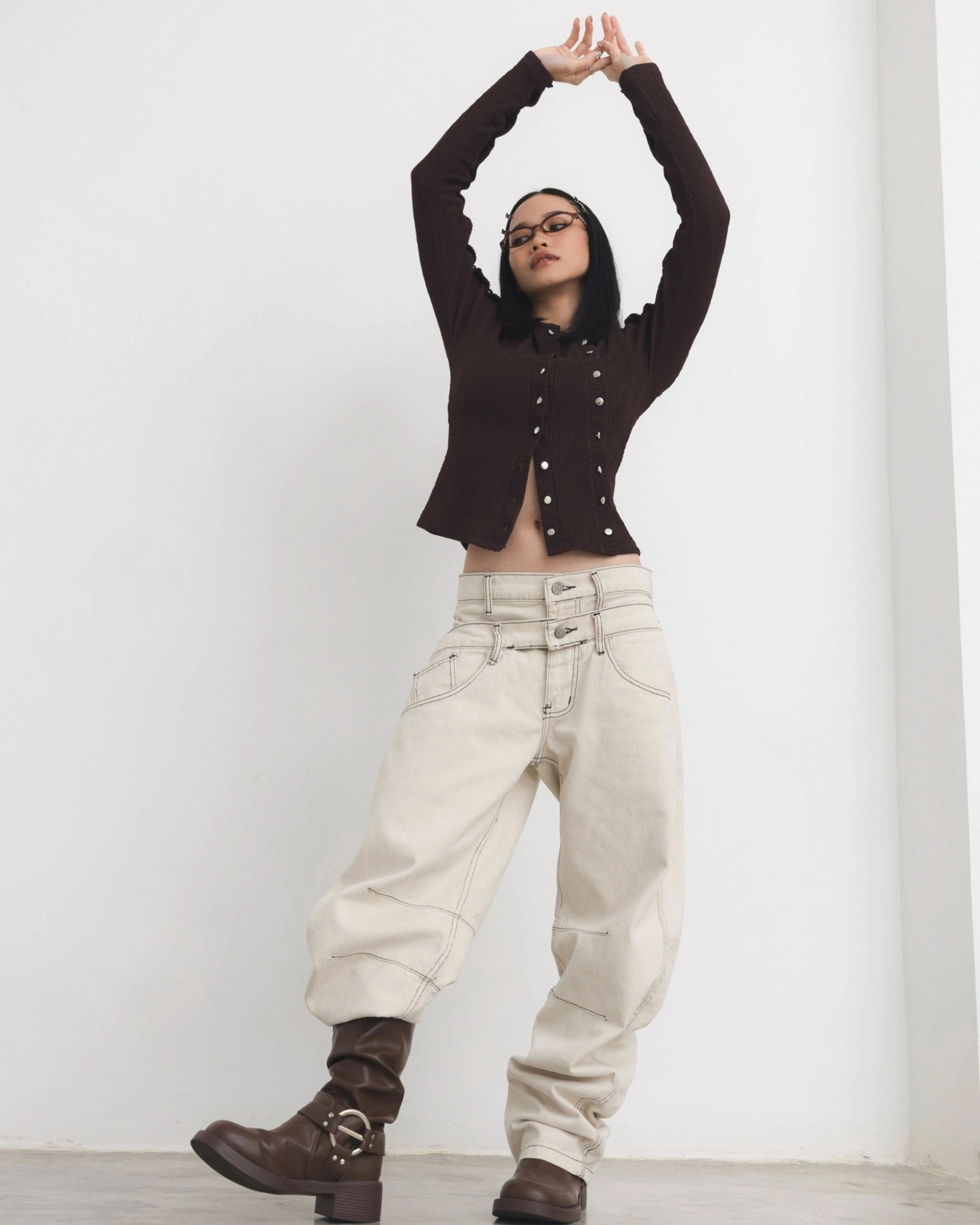 Compact Knit Longsleeve Top - Catha