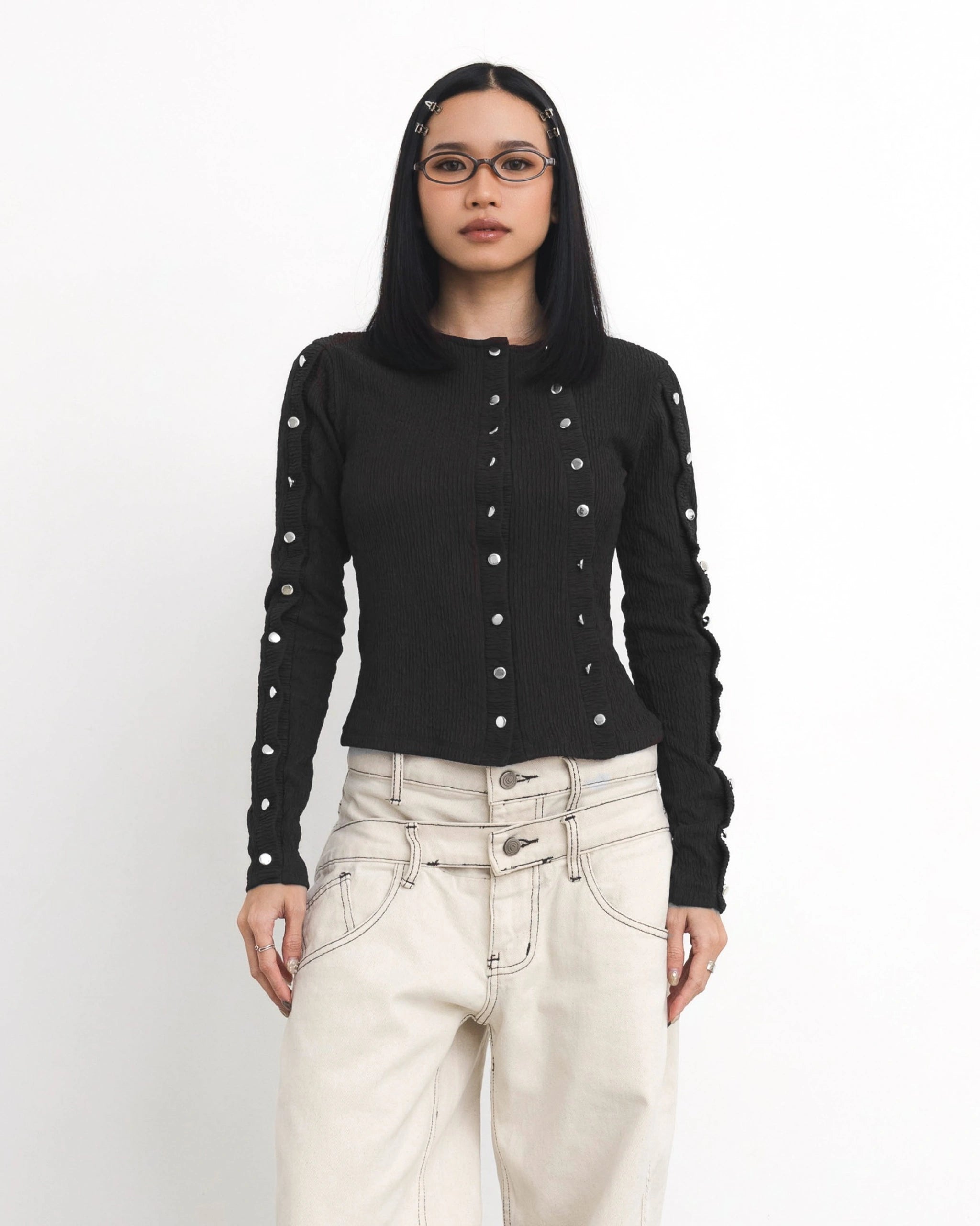 Compact Knit Longsleeve Top - Catha