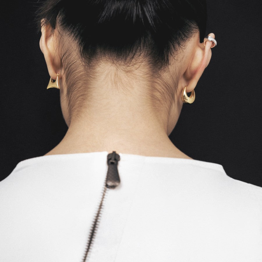 Bean Earrings Gold - One