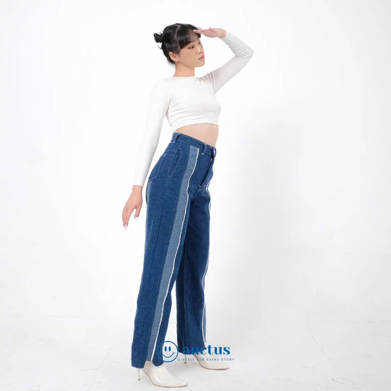 Laurent Stripe Pants Medium Blue - The Auctus