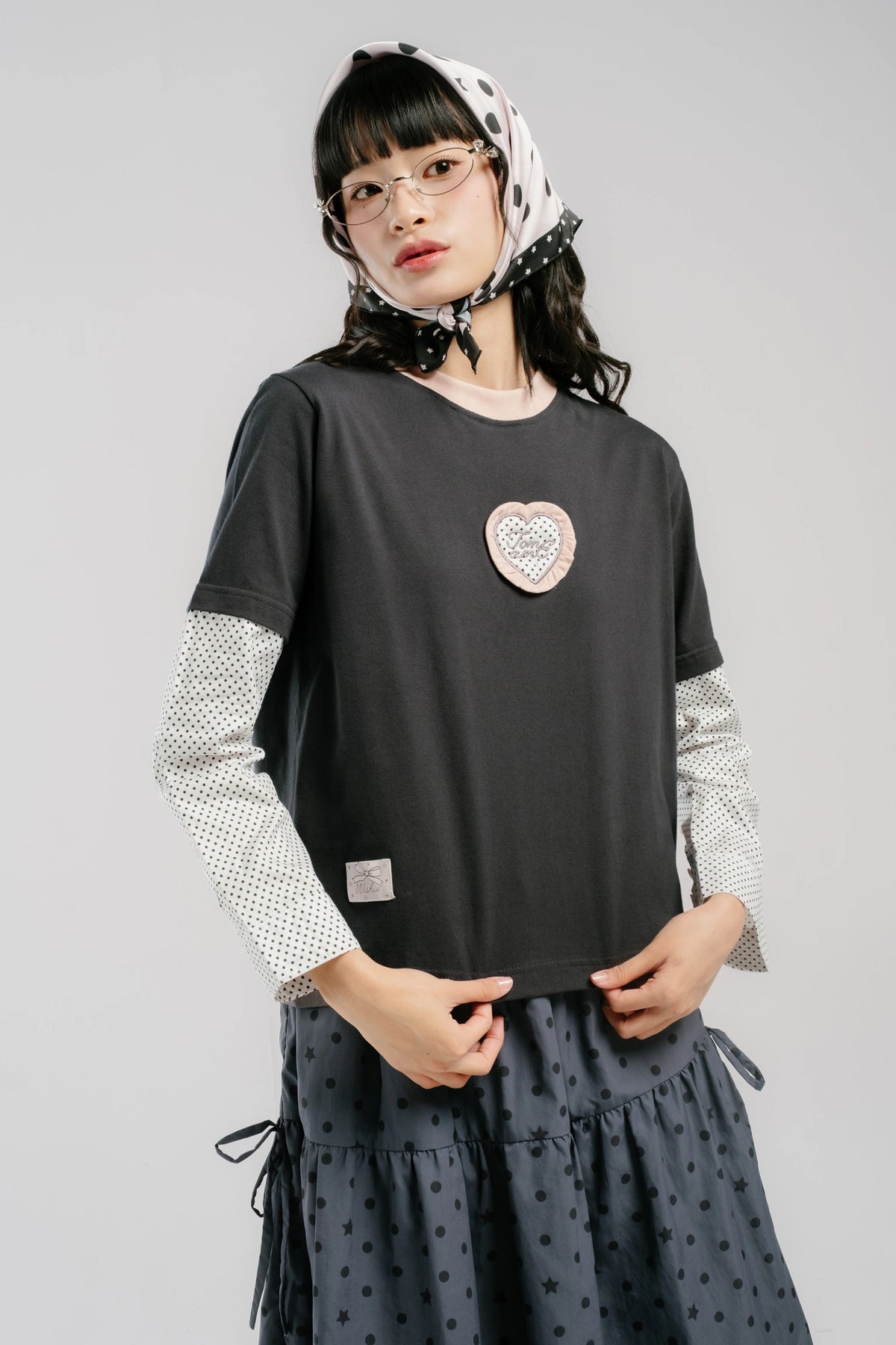 Yumeko Layered Longsleeve Grey - Tome Ame