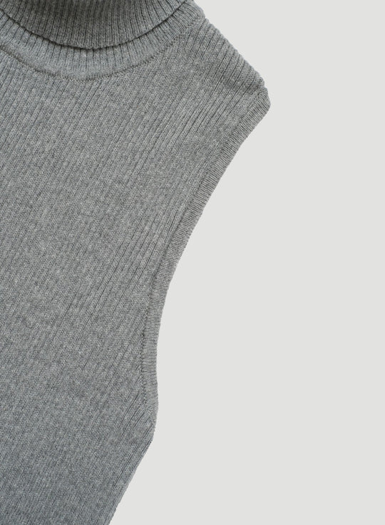 Turtle Sleeveless Knit Misty Grey - Thenblank