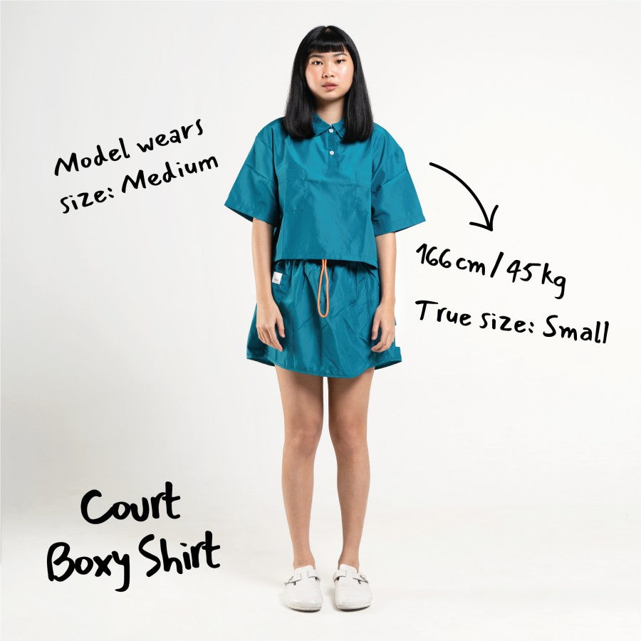 Court Boxy Oversized Shirt Luxe Petrol Green - Taka