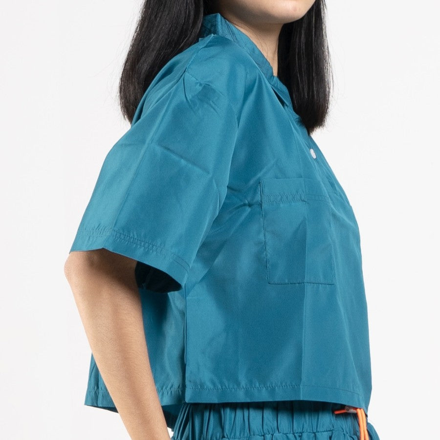 Court Boxy Oversized Shirt Luxe Petrol Green - Taka