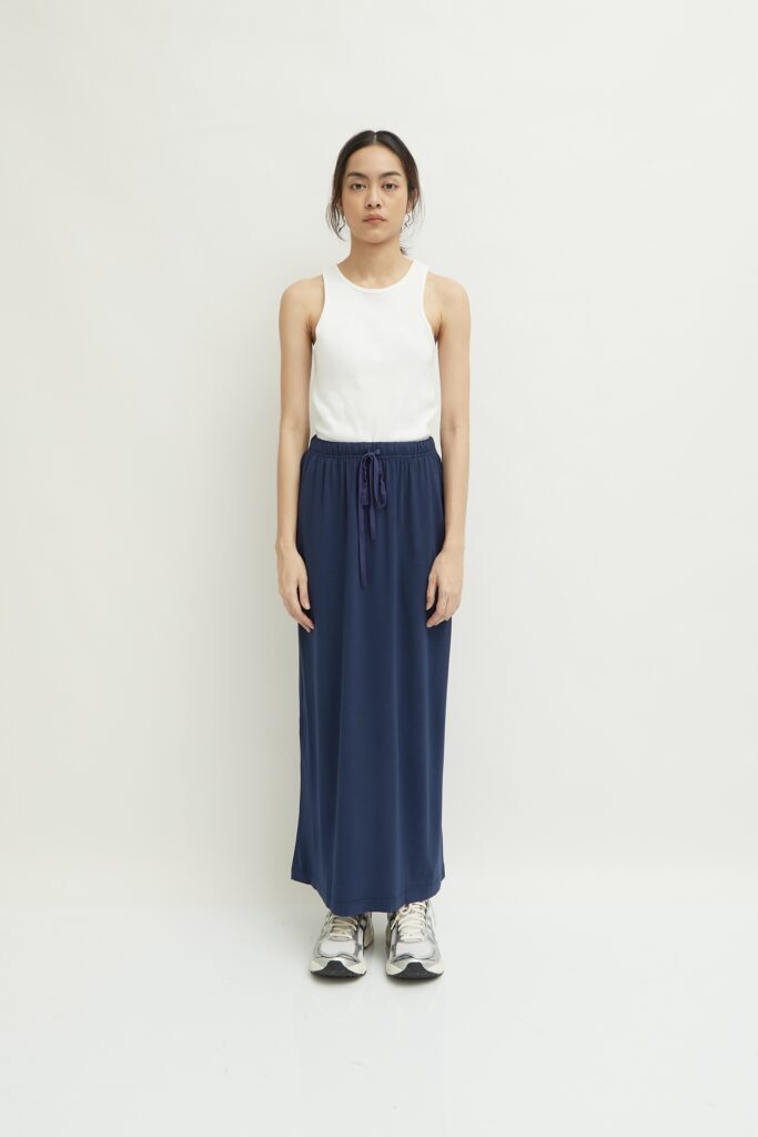 Constantine Maxi Skirt Navy - Shop At Velvet