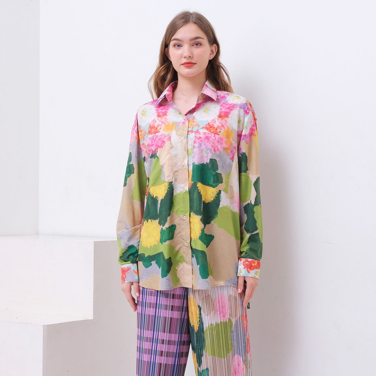 Chrysanthemum Garden Oversized Shirt - Kala Studio