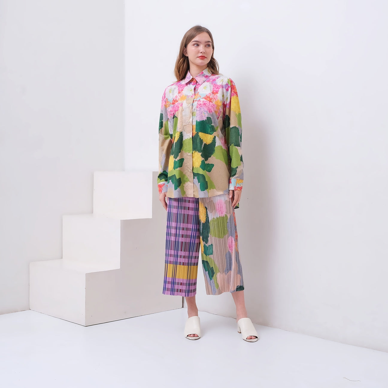 Chrysanthemum Garden Oversized Shirt - Kala Studio