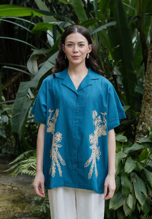 Nonaetal Jemima Heritage Short Sleeve Indigo - Nona