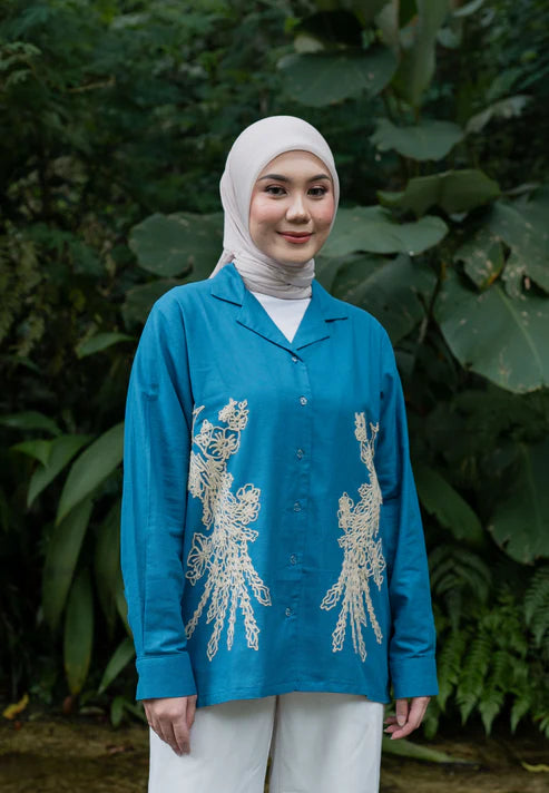 Nonaetal Jemima Heritage Long Sleeve Indigo - Nona