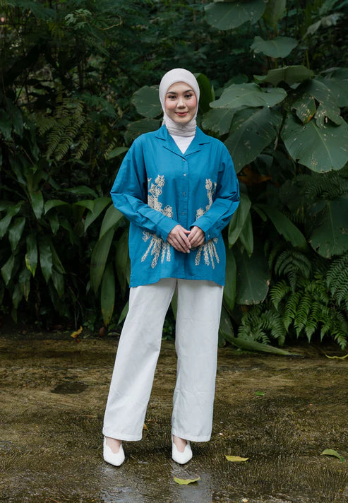 Nonaetal Jemima Heritage Long Sleeve Indigo - Nona