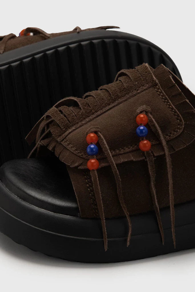 Alcantara Sandals Genuine Suede Brown - Adorable Projects