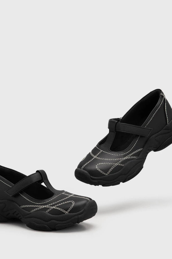 Allegra Sneakers Genuine Leather Black - Adorable Projects