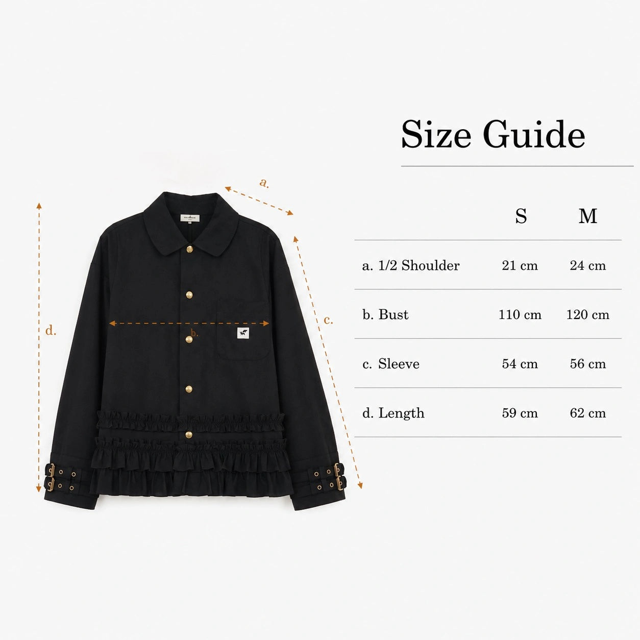 Double Buckle Frill Jacket Black - Argyle & Oxford