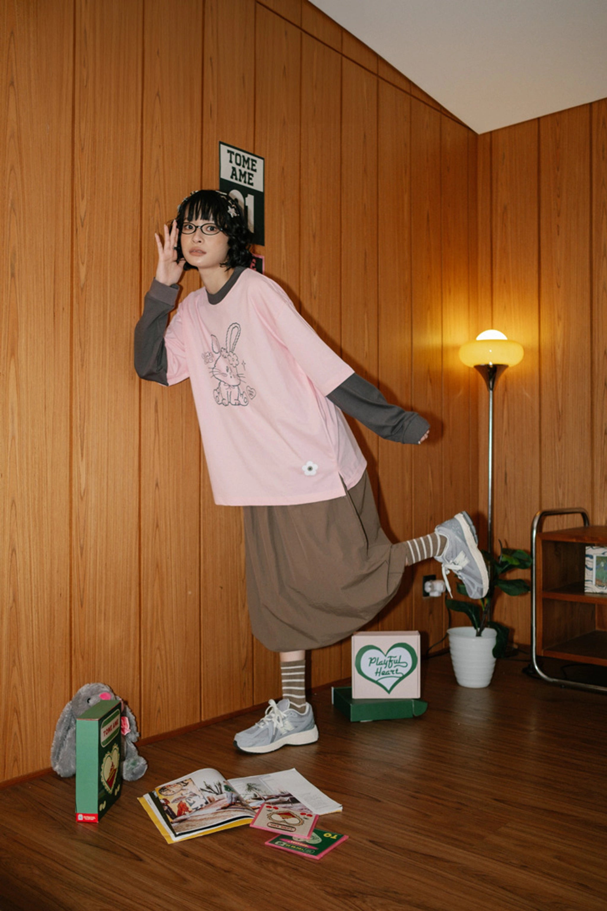 Bunny Pink Longsleeve Tee - Tome Ame