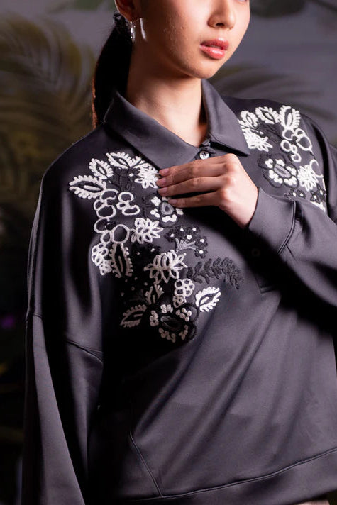 Nonaetal Cattleya Whisper Top Longsleeve Ash Black - Nona