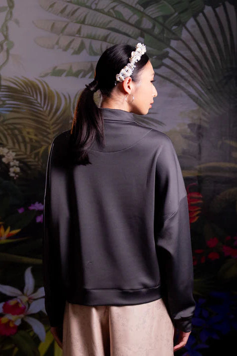 Nonaetal Cattleya Whisper Top Longsleeve Ash Black - Nona