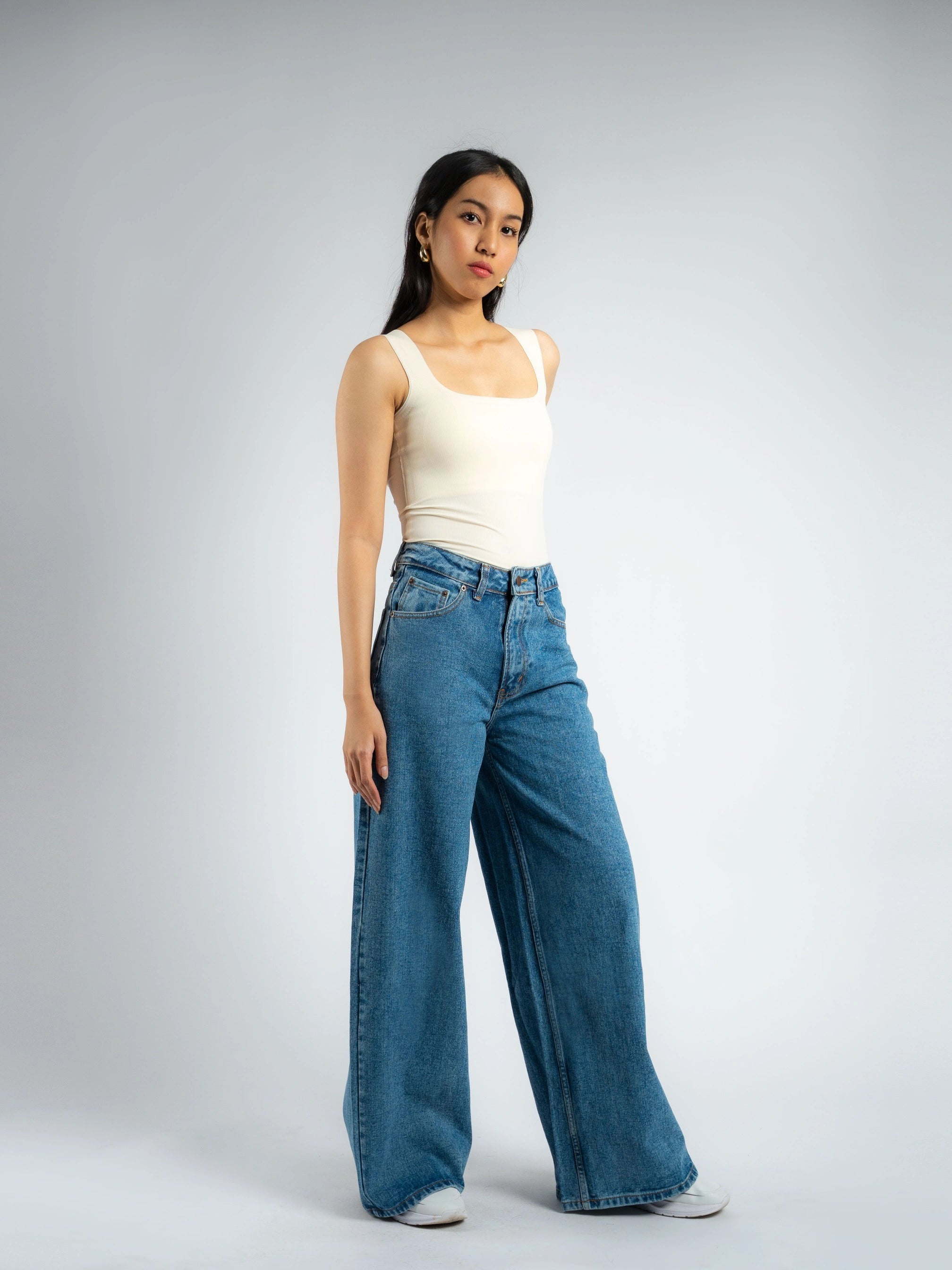 Aiden Denim Wide Leg Pants - Ambra La Moda