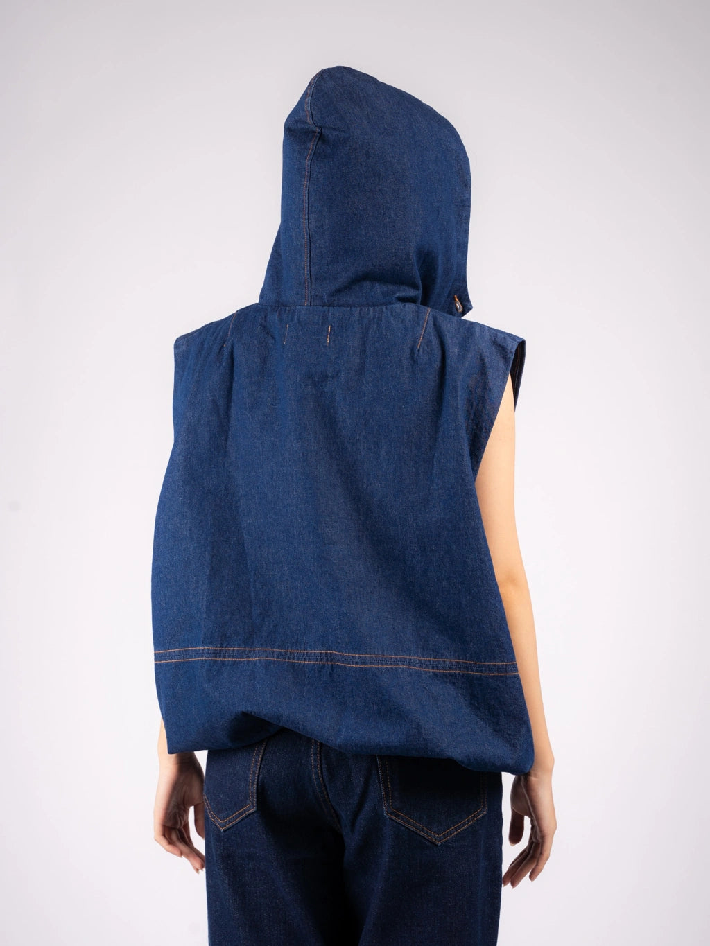 Benji Hoodie Denim Vest - Ambra La Moda