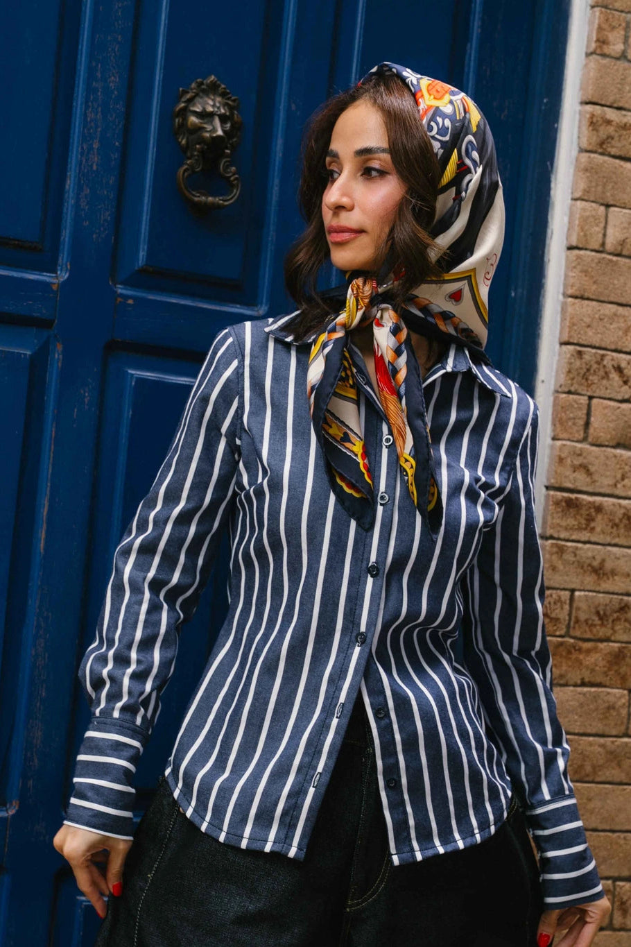 Olla Slim Fit Shirt Stripe Denim - Ambra La Moda