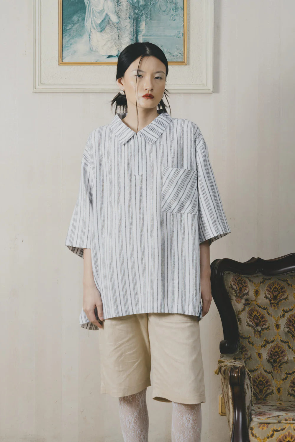 The Sidgwick Line Linen Short Sleeve Shirt White - Oxford Society