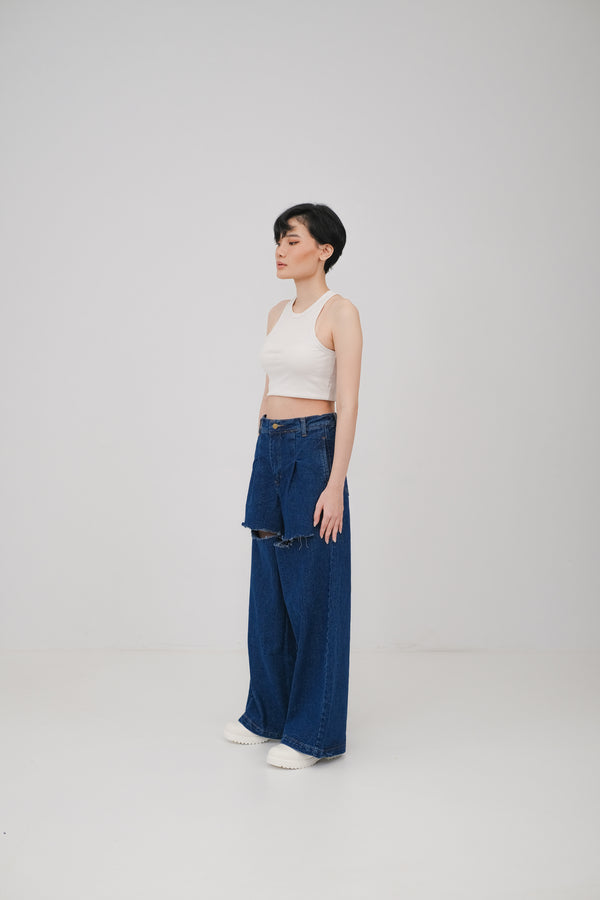 Jessica Ripped Jeans Dark Blue - Ambra La Moda