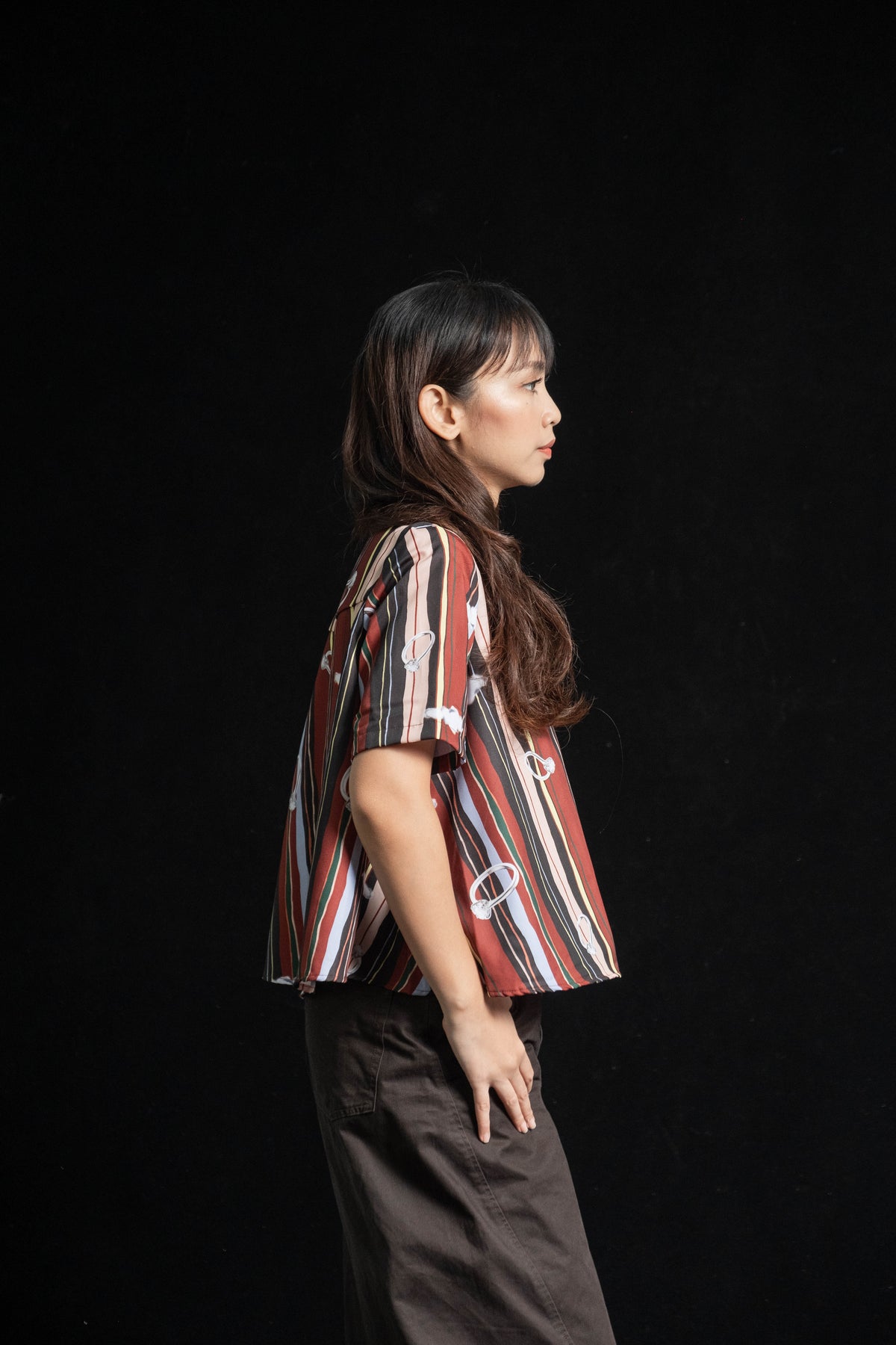 Dama Shortsleeve Shirt Maroon - Dua Design