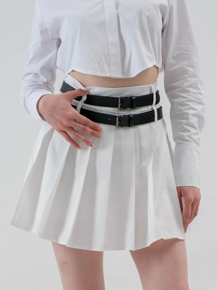 Emery Tennis Skirt White - Ambra La Moda