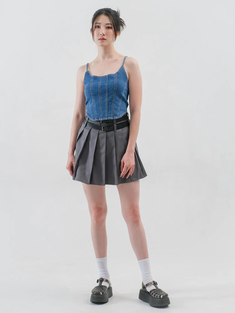 Emery Tennis Skirt Grey - Ambra La Moda