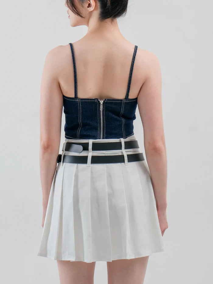 Ivy Corset Denim Dark Blue - Ambra La Moda
