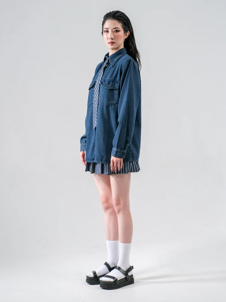 Frankie Shirt Dark Denim - Ambra La Moda