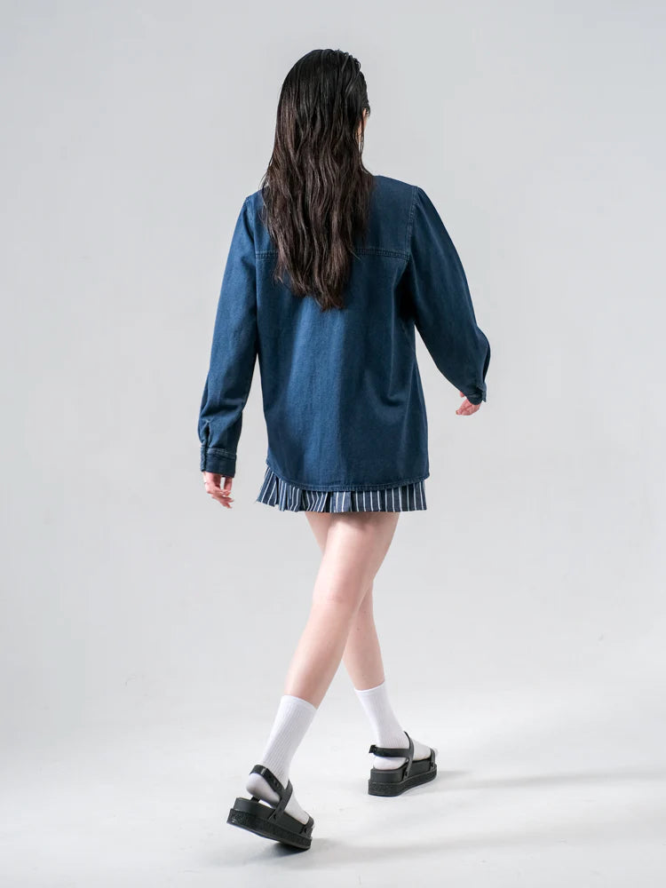 Frankie Shirt Dark Denim - Ambra La Moda