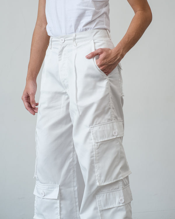 London Cargo Pants White - Ambra La Moda