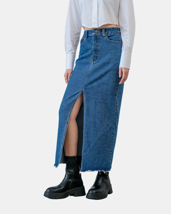 Eve Denim Maxi Skirt - Ambra La Moda